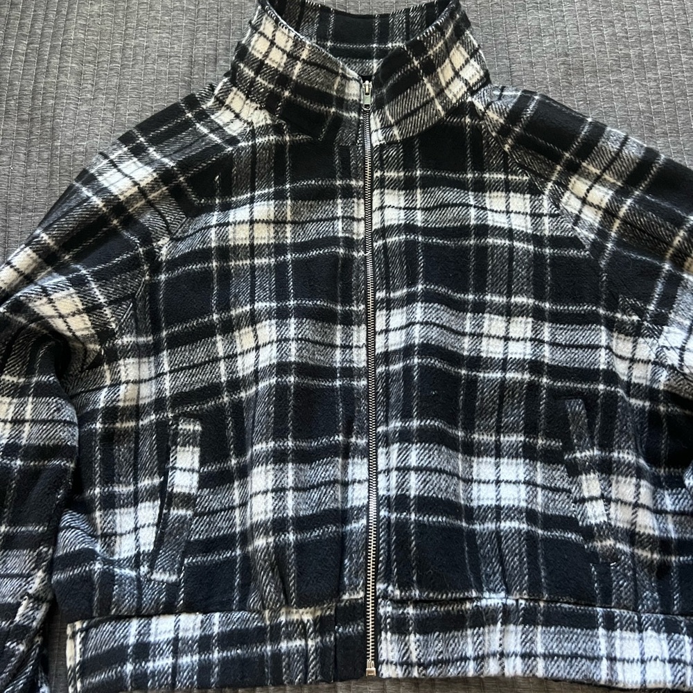 cropped flannel jacket